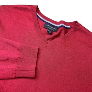 Banana Republic Men's Red V Neck Merino Wool Sweater Size L